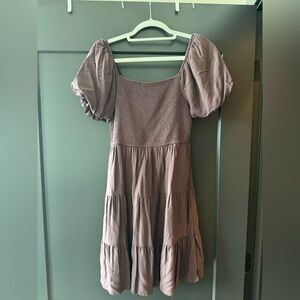 Brown Ruffled Tiered Mini Sundress